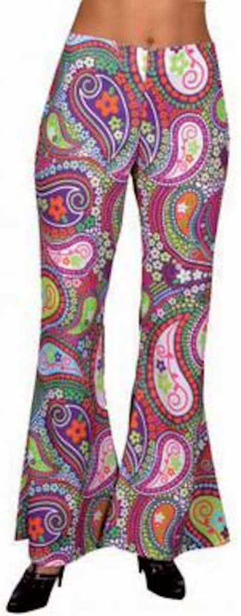 Hippie broek voor dames | Flower Power verkleedkleding maat M ( 38 - 40 )